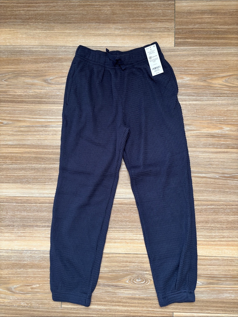 OshKosh B'gosh Navy Waffle-Knit Joggers Girls Navy